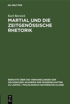 Hardcover Martial Und Die Zeitgenössische Rhetorik [German] Book