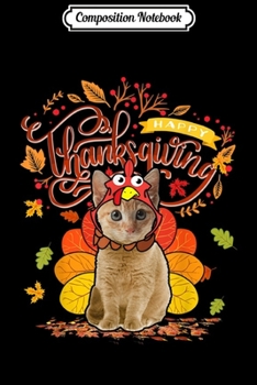 Composition Notebook: Cute Cat Wearing Turkey Hat Fall Autumn Happy Thanksgiving  Journal/Notebook Blank Lined Ruled 6x9 100 Pages