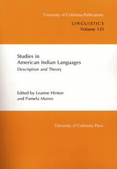 Paperback Studies in American Indian Languages: Description and Theory Volume 131 Book