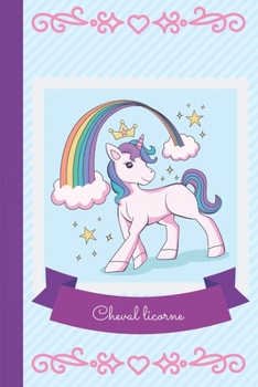 Paperback Cheval licorne: cahier de note pour enfant bleu rose et violet [French] Book
