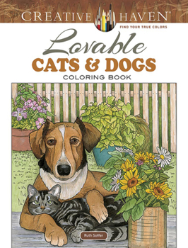 Paperback Creative Haven Lovable Cats and Dogs Coloring Book