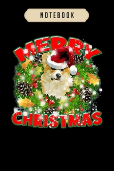 Notebook: Merry christmas corgi dog santa snow jingle bell x mas Notebook-6x9(100 pages)Blank Lined Paperback Journal For Student, corgi pups, corgi butt gift, corgi gifts for kids, women, girls, boys