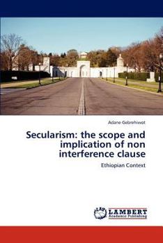 Paperback Secularism: the scope and implication of non interference clause Book
