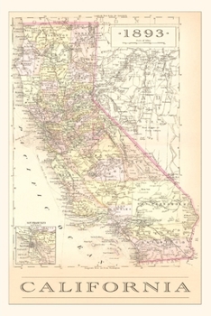 Paperback The Vintage Journal 1893 Map of California Book