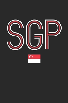 Vintage Singapore Notebook - Singapore Diary - Retro Singaporean Flag Journal - Singapore Gifts: Medium College-Ruled Journey Diary, 110 page, Lined, 6x9 (15.2 x 22.9 cm)