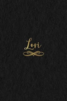Paperback Lori: Personalized Journal to Write In - Black Gold Custom Name Line Notebook Book