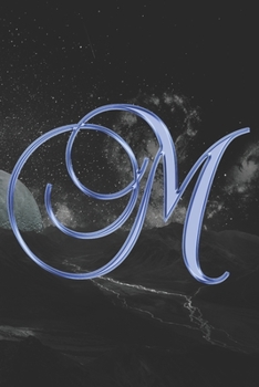 M Journal: A Monogram M Initial Capital Letter Notebook For Writing And Notes: Great Personalized Gift For All First, Middle, Or Last Names (Blue Gold Lilac Flower Floral Print)