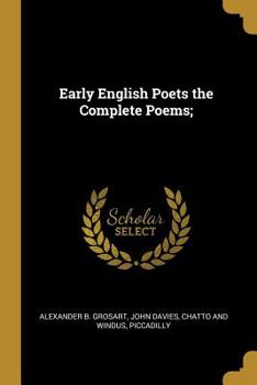 Paperback Early English Poets the Complete Poems; Book