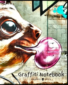 Graffiti Notebook: Graffiti Notebook with original 'Graffiti Sloth Wall Art Photography' by Graffiti Gifts - 8' x 10' with 200 College Ruled line ... lists and study for school, college or work.