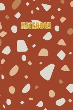 Notebook: Terrazzo Notebook with Elegant Gold Lettering | Marble & Gold 6x9 College Ruled 100 Page Journal Notebook Diary or Composition Book. Version 5