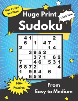 Paperback Huge Print Sudoku from Easy to Medium: Brain exercises for adults and seniors [Large Print] Book
