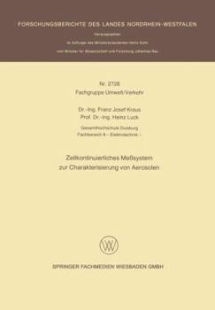 Paperback Zeitkontinuierliches Meßsystem Zur Charakterisierung Von Aerosolen [German] Book