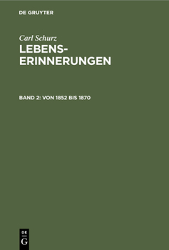 Hardcover Von 1852 Bis 1870 [German] Book