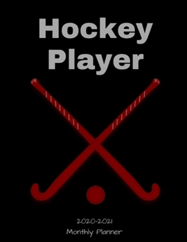 Paperback Hockey Player 2020 - 2021 Monthly Planner: January 2020 - December 2021 - Dated With Year At A Glance Book