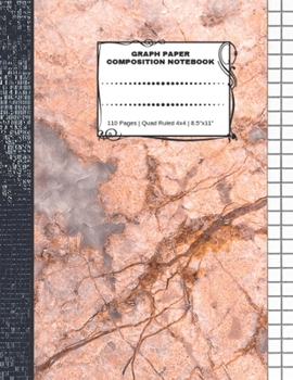 Graph Paper Composition Notebook: 110 Pages | Quad Ruled 4x4 | 8.5" x 11": Marble Large Notebook with Grid Paper | Math Notebook For Students