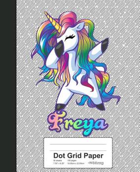 Paperback Dot Grid Paper: FREYA Unicorn Rainbow Notebook Book