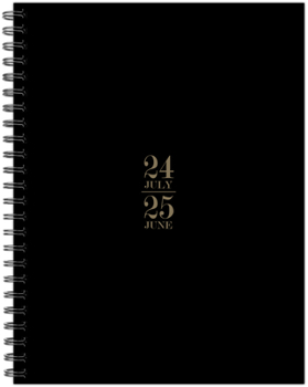 Spiral-bound Basic Black Academic July 2024 - June 2025 6.5 X 8.5 Softcover Planner Book