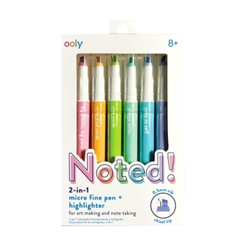 Misc. Noted! 2-In-1 Micro Fine Tip Pens & Highlighters - Set of 6 [Multiple Languages] Book