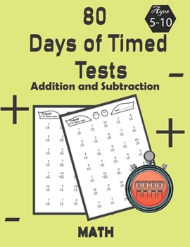 Paperback Addition and subtraction Timed Test: Digits 0-20, Age (5-10), Practice probléme mathématique Book