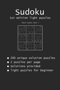 Paperback Black Sudoku Book 1: 1st edition light puzzles Book