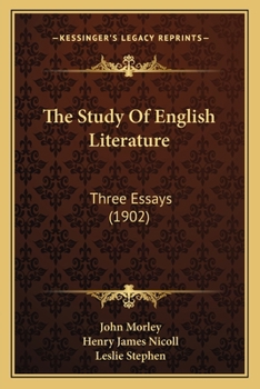 Paperback The Study Of English Literature: Three Essays (1902) Book