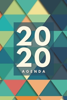 Paperback Agenda 2020: Agenda para todo el a?o 2020, sencilla, planificador mensual y semanal, tapa blanda, dise?o retro colores [Spanish] Book