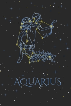 Paperback Zodiac Notebook - Aquarius: Horoscope Journal - 120 Pages, blanc lined, 6" x 9" - Astrology Notepad, Diary, Notes Book