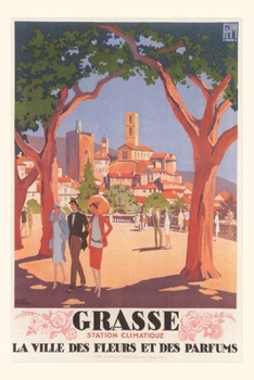 Paperback Vintage Journal Grasse Travel Poster Book