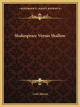 Paperback Shakespeare Versus Shallow Book