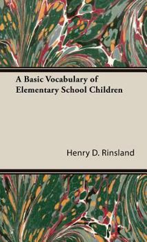 Hardcover A Basic Vocabulary of Elementary School Children Book