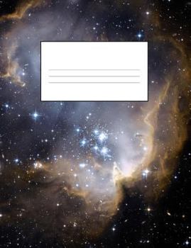 Paperback Space Composition Notebook: 7.4" by 9.7" - Quad 4x4 Graph Paper - 140 Pages (70 Sheets) Outer Spaced Themed Design #9 Book