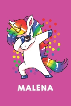 Malena: Personalisiertes Design Notizbuch Einhorn 120 linierte Seiten - Perfekte Geschenkidee f�r die Schuhe oder Weihnachten mit Vornamen DIN A5 (pink)