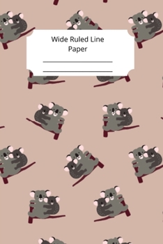 Paperback Cute Baby Koala Theme Wide Ruled Line Paper Book