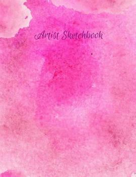 Paperback Artist Sketchbook: Watercolor Cover Tickle me pink Sketchbook for Kids, Extra large (8.5" x 11") Book