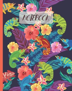 Notebook: Cute Colorful Chameleons Camouflage  - Lined Notebook, Diary, Track, Log & Journal - Cute Gift Idea for Boys Girls Teens Men Women (8"x10" 120 Pages)
