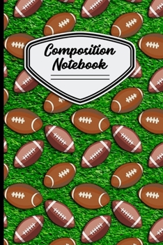 Paperback Composition Notebook: 6" X 9" 120 pages - Football Pattern Book