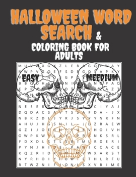 Paperback Halloween Word Search & coloring book for adults: Easy and Meedium Level.Brain Game Large Print. Book