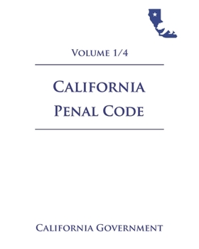Paperback California Penal Code [PEN] 2021 Volume 1/4 Book