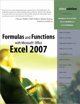 Paperback Formulas and Functions with Microsoft Office Excel 2007 Book