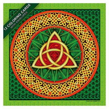 Cards Celtic art. A coloring card set of 12 cards with colored envelopes and closure stickers. Square 6" x 6" cards printed on card stock to create memorable greeting cards or thank you notes Book