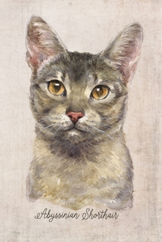 Abyssinian Shorthair Cat Portrait Notebook: Blank Dot Grid Journal for Cat Lovers, Cat Mom, Cat Dad and Pet Owners 6x9 5MM Dot Grid Pages