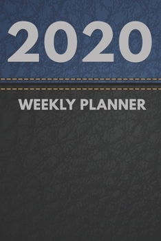 2020 Weekly Planner: Weekly Monthly Planner Calendar Appointment Book For 2020 6" x 9" - Black Blue Fake Vegan Leather Cruelty-Free Edition (2020 Weekly Planners)
