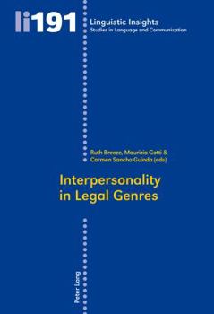 Paperback Interpersonality in Legal Genres Book
