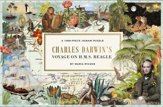 Hardcover The Voyage of HMS Beagle: Charles Darwin's Journey of Discovery: A 1000-Piece Jigsaw Puzzle Book