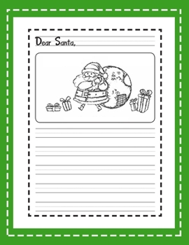 Dear Santa: My Christmas Wish List : A Primary Composition Notebook Cute Journal Filled with Blank Letters Kit for Santa Claus, Holiday Activities ... girls, friends family (Letters to Santa V.1)