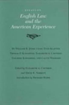 Hardcover Essays on English Law and the American Experience Book