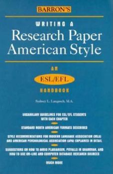 Paperback Writing a Research Paper American Style: An ESL/Efl Handbook Book
