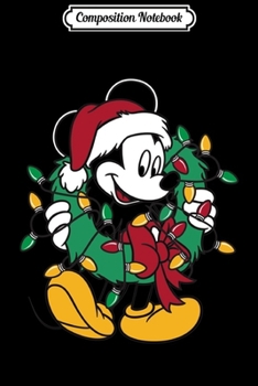 Paperback Composition Notebook: Disney Mickey Mouse Christmas Lights Long Sleeve Journal/Notebook Blank Lined Ruled 6x9 100 Pages Book