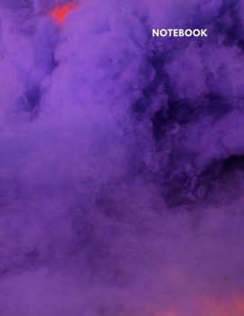 Notebook: Lined Journal Notebook - Bright Neon Purple Smoke on Red Backdrop - 120 pages - Large (8.5 x 11 inches) - College Ruled