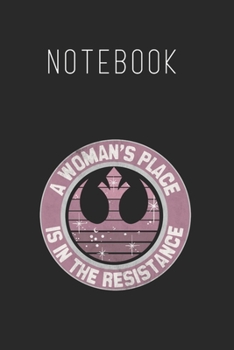 Notebook: Star Wars Resistance Galaxy Crest Size Blank Pages Lined Journal Notebook with Black Cover Size 6in x 9in  x120 Pages for Kids or Men and Women